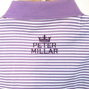 PETER MILLAR PURPLE STRIPED GOLF SHIRT